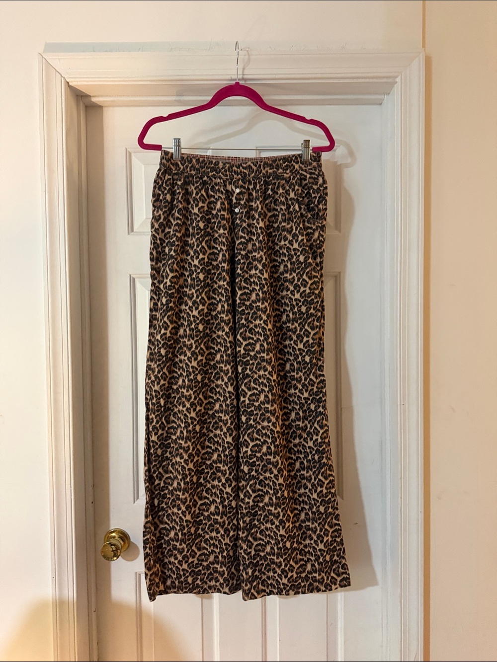 aerie Leopard Print Midi Skirt in Brown and Black